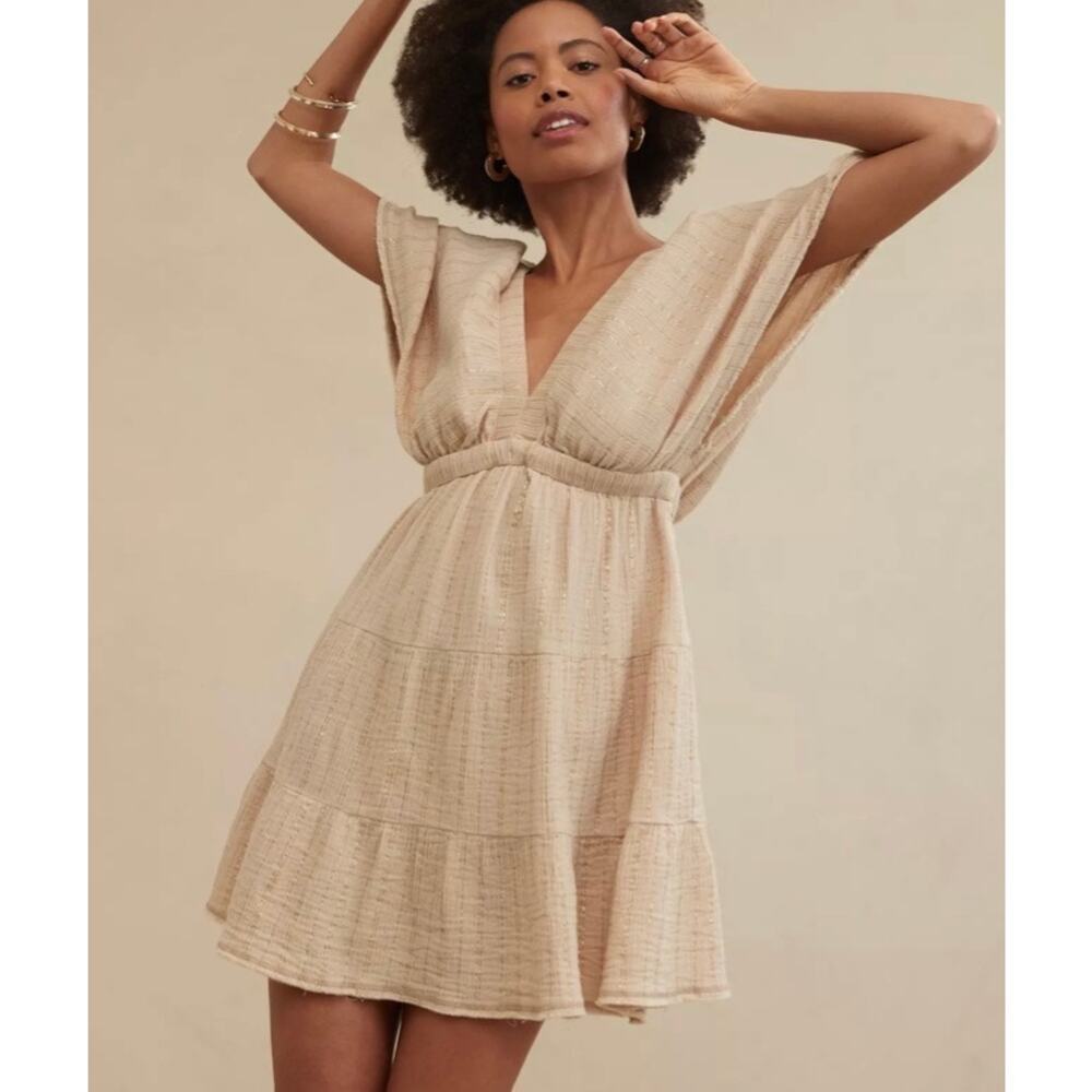 AERIE Gauzy Flutter Sleeves Mini Dress Size XL